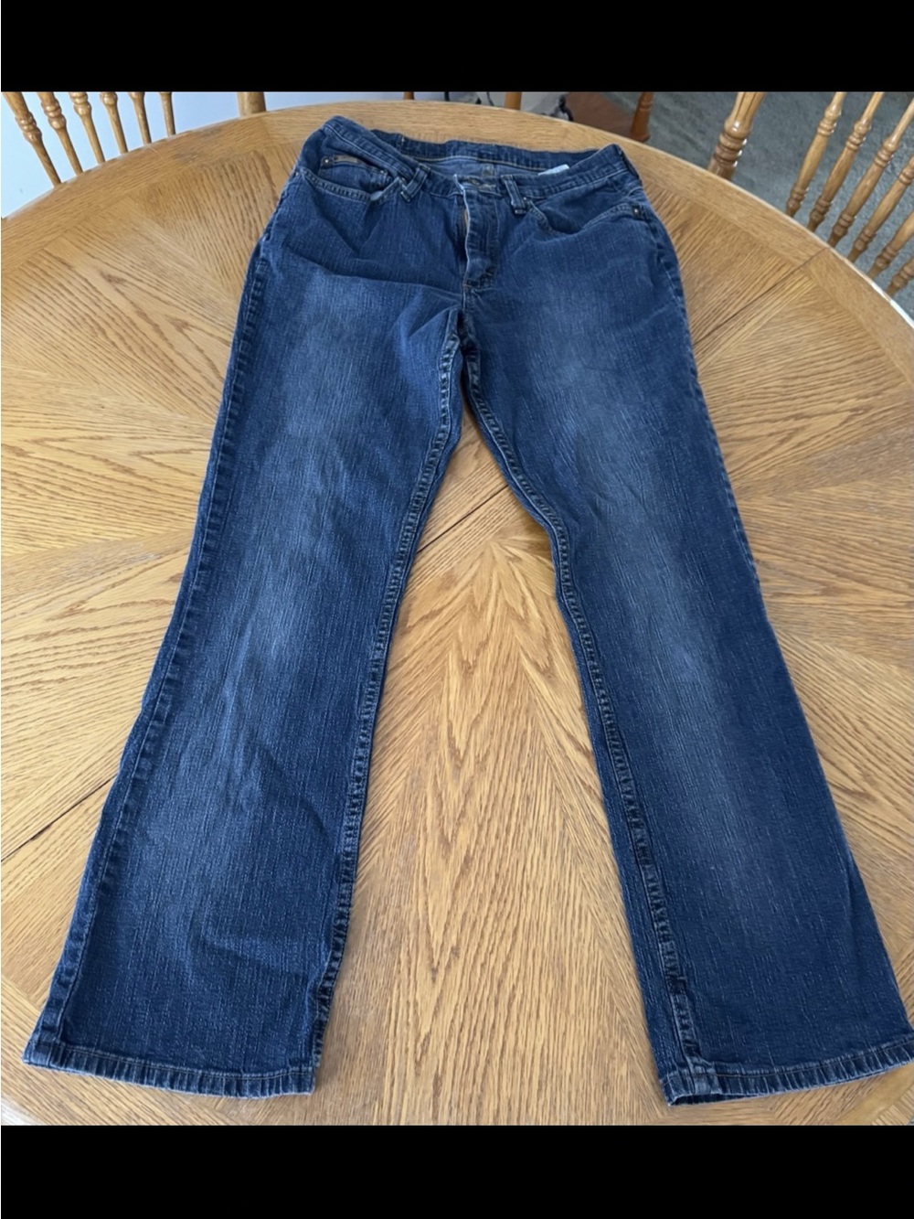 Riders by Lee Women's Straight Leg Denim Jeans Dark Blue 10 medium blue jeans
